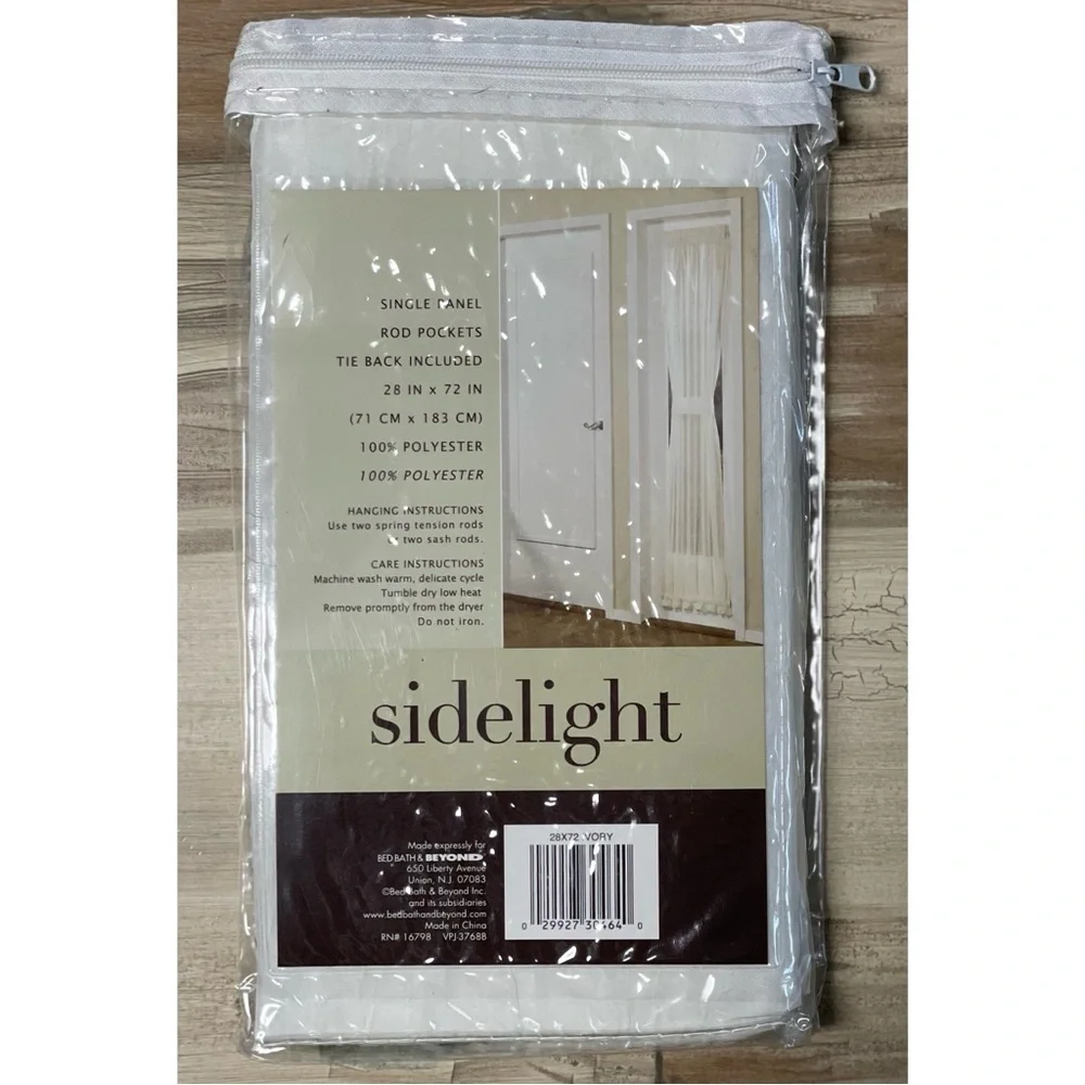 NWT Sidelight Set of 2 Single Panel Rod Pocket Curtain 28